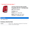 thumbnail image 2 of Left Driver Side Tail Light Assembly - Compatible with 2011 - 2018 Ram 2500 2012 2013 2014 2015 2016 2017, 2 of 2