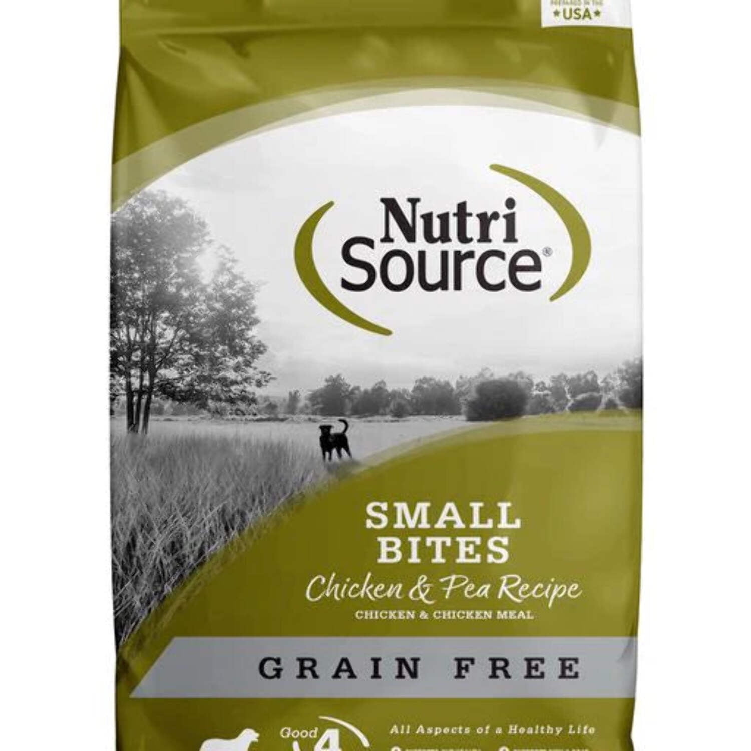 NutriSource Small Bites Grain Free Chicken & Pea Recipe with Chicken & Chicken Meal Dog Food 4 lb