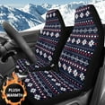 thumbnail image 2 of Binienty Christmas Stripes Vehicle Front Seat Covers Fuzzy Fluffy Auto Seat Covers Set Soft Plush Comfortable Carseat Cover Set of 2 Car Accessories for SUV Truck Van, 2 of 8