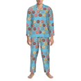 thumbnail image 3 of Disketp Cute Donut for Pajamas Set Long Sleeve Sleepwear Mens Button Down Nightwear Pj Sets-XX-Large, 3 of 7