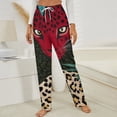 thumbnail image 3 of Red Jaguar Tropical Jungle Art Winter Female Pants Flannel High Waist Women Pants Lady Warm Straight Leg Plush Trousers, 3 of 7