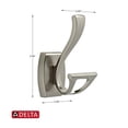 thumbnail image 5 of Delta Faucet 135241 Dansant Double Robe Hook, SpotShield Brushed Nickel, 5 of 5