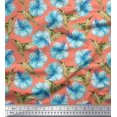 thumbnail image 1 of Soimoi Poly Georgette Fabric Hummingbird & Floral Print Fabric by Yard 42 Inch Wide, 1 of 3