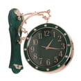 thumbnail image 3 of Reloj de pared de doble cara, silencioso, estilo rústico, fácil de leer, para colgar. Verde, 3 of 9
