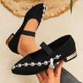 thumbnail image 2 of Eltusu Women Shoes, Strap Low Heel Pointed Toe Fashion Dress Shoes Black Size 8.5, 2 of 8