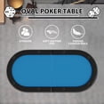 thumbnail image 3 of QinaQin 71-Inch Oval Poker Table, Suitable for 8 Players, Foldable Casino Table with Foldable Legs, Cup Holders, and Waterproof Padded Railings, Portable Texas Hold'Em and Blackjack Table, 3 of 8