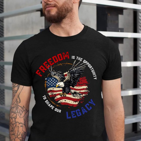 Trenditee Freedom T-Shirt, American Eagle Graphic Shirt