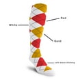 thumbnail image 2 of Golf Knickers Colorful Knee High Argyle Cotton Socks For Men Women and Youth - 5W: White/Gold/Red - Mens, 2 of 2