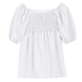thumbnail image 5 of Fesfesfes Girls'Summer Solid Color Short Sleeve Crew Neck Elastic Waistband Dress with Pockets Casual Comfortable Cotton Blend Dress for Kids(White,5 Years), 5 of 8