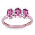 thumbnail image 3 of Star K� 3 Three Oval Simulated Pink Tourmaline Stones Promise Ring Wedding Band, 3 of 9