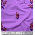 thumbnail image 1 of Soimoi Moss Georgette Fabric Artistic Leaves Print Sewing Fabric Yard 42 Inch Wide, 1 of 5