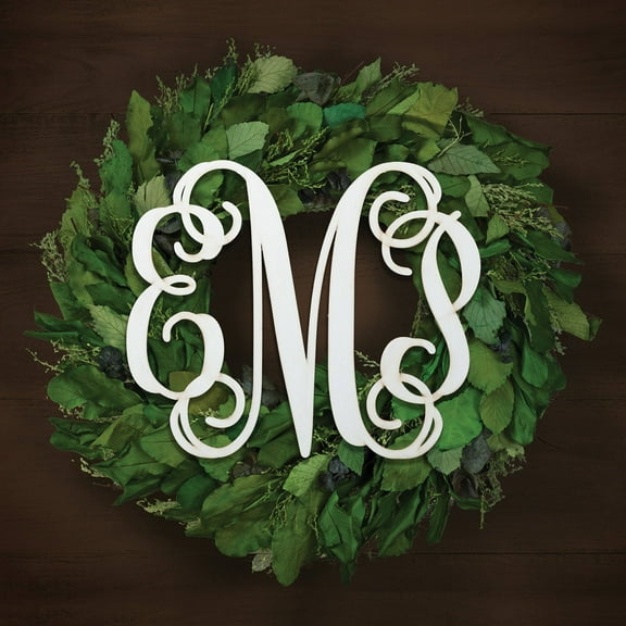 Personalized Antique White Wood Monogram Plaque