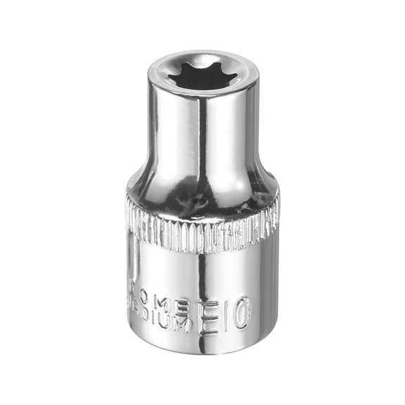 Uxcell E-Torx Socket 1/2" Drive E10 Star Socket 1.5" Length 6 Point Spline Sleeve