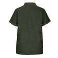 thumbnail image 6 of jsaierl Women Casual Stand Collar Short Sleeve Solid Color Shirt Top Single-Breasted Cardigan Blouse With Pockets, 6 of 8