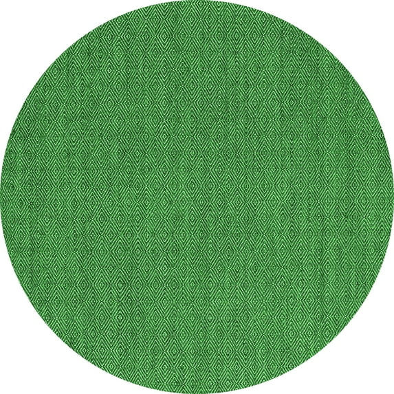 Ahgly Company Indoor Round Abstract Green Contemporary Area Rugs, 7' Round