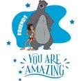 thumbnail image 1 of Children's Bedroom The Movie 15" x 25" Vinyl Adhesive Wall Decal Quotes | You Are Amazing - DIY Kid's Playroom Mowgli & Baloo Friends Cartoon Character Design Removable Wall Decor Sticker, 1 of 2