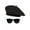 Black, variant on 1950s Beatnik Hipster Combo Kit Beret and Sunglass, Red
