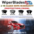 thumbnail image 2 of 2014 Mazda Model 3 Beam Wiper Blades Wipers w/2yr Warranty (Set of 3) w/Rear Wiper, 2 of 5