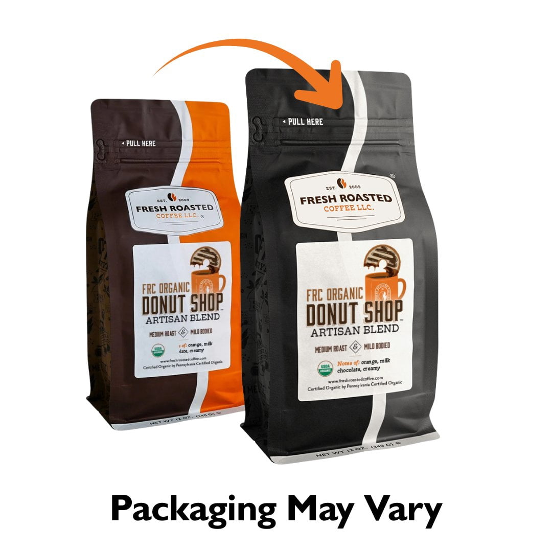 3 pack Fresh Roasted Coffee, Organic Donut Shop Blend Coffee, Medium Roast, Ground, 12 oz