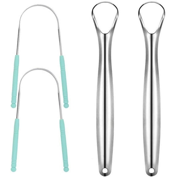Tongue Scraper for Adults,4 PCS Stainless Steel Tongue Scraper, Reusable Tounge Scrappers, Tounge Scraper, Portable Tongue Scrappers,Eliminate Bad Breath
