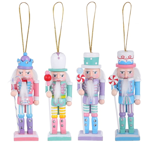 4 piezas de decoración navideña de cascanueces, adorno tradicional navideño.
