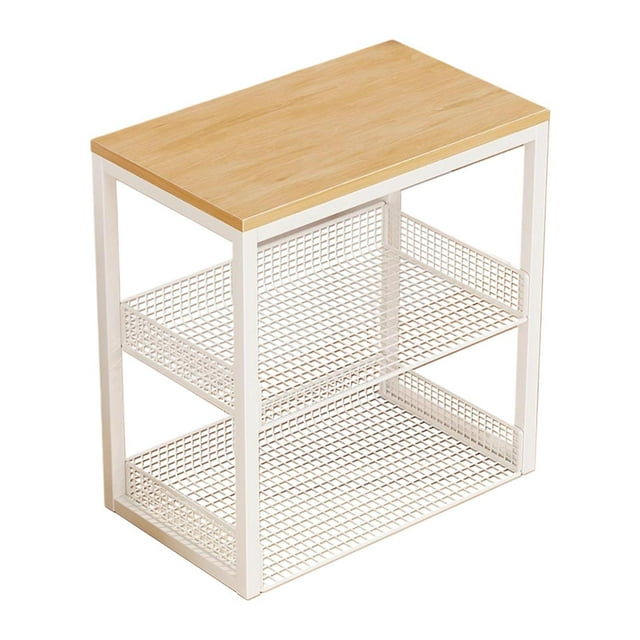 Elodie Mini Washing Machine Stand 3 Tiers Printer Stand for Garage Entryway Kitchen White