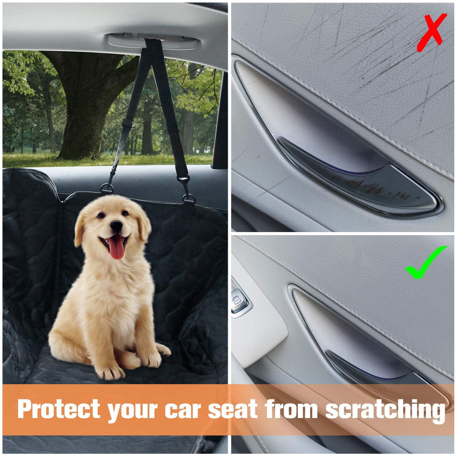 VNASKL Dog Seat Cover Custom Icon Warning Sign Wildlife Particular Printing Car Seat Covers for Dogs 100% Waterproof Nonslip Durable Soft Pet Car Seat Dog Car Hammock for Cars Trucks SUV 