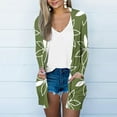 thumbnail image 7 of Idoravan Cardigans for Women with Pockets Spring Women's Jacket Daily Holiday Workout Crop Cardigan Open Frant Coat Casual Long Sleeve Floral Print Top Green XL, 7 of 7
