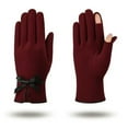 thumbnail image 7 of Women's Winter Fleece Gloves with Touchscreen Fingertips, Soft Warm Liner, Elegant Bow Design, Cozy Full-Finger&Texting Thumb Style, 7 of 7