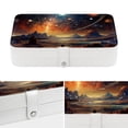 thumbnail image 4 of Galaxy PU Leather Necklace Organizer Bracelet Holder Jewelry Organizer with Removable Compartment, Portable, 4 of 6