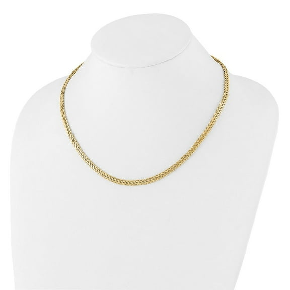 Diamond2Deal 14k Yellow Gold Polished Fancy Diamond-Cut Link Necklace for Men 18"