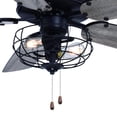 thumbnail image 3 of 48 Inch Ceiling Fan Matte Black Cage Light Pull Chains Modern Indoor Fan, 3 of 5
