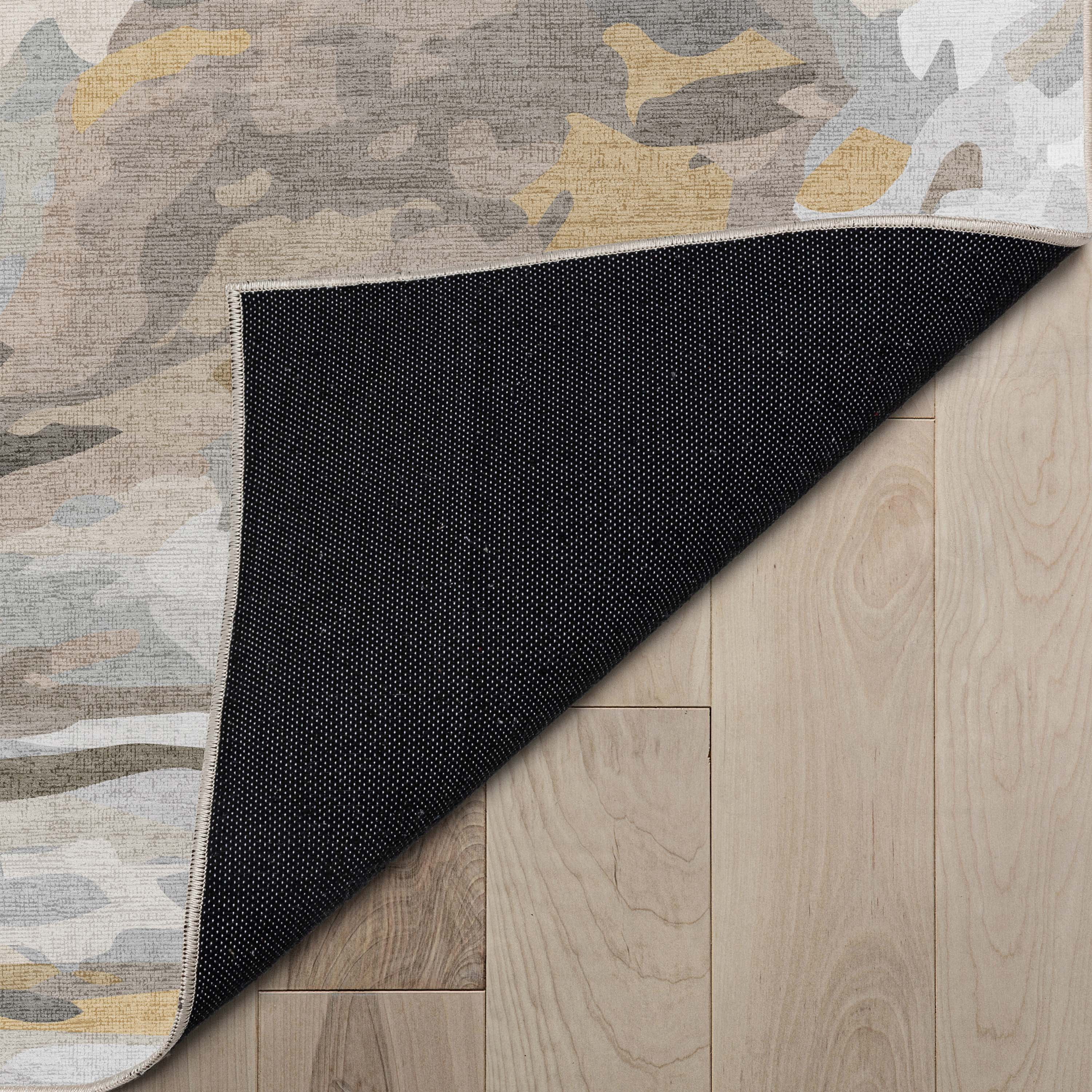 Well Woven Abstract Dunes Modern Retro Marble Flat-Weave Beige Gold 7'7" x 9'10" Area Rug