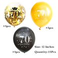 thumbnail image 2 of Globos SHUNTAI 70.º cumpleaños de látex con confeti, 12", paquete de 15, 2 of 7