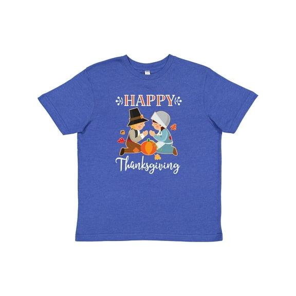 Inktastic Happy Thanksgiving Christian Pilgrims Holiday Youth T-Shirt