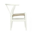 thumbnail image 4 of Heavenly Collection | Wishbone Wood Dining Chair Set of 2 for Kitchen or Dining Room - White, 4 of 9