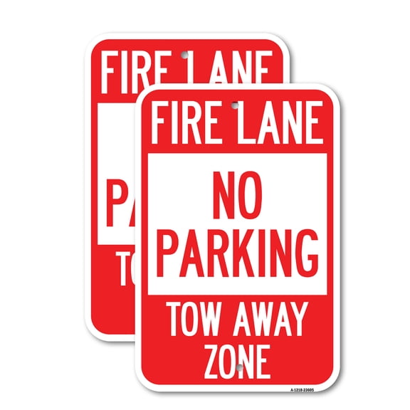 (2 Pack) No Parking Tow-Away Zone | 18" X 24" Heavy-Gauge Aluminum Sign | Rust Free Aluminum, Weather Resistant, Waterproof, Fade Resistant, 2 Pre-drilled Holes