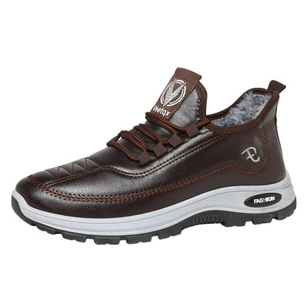 

SXcggal Couple Winter Thickened Velvet Cold Retro Sports Casual Shoes Breathable Soft Flat Bottom Lightweight Plus Size Comfortable Walking Shoes Versatile Sports Soft Men s Shoes