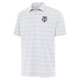 thumbnail image 2 of Men's Antigua White Minnesota Twins Tunnel Stars and Stipes Team Logo Polo, 2 of 3