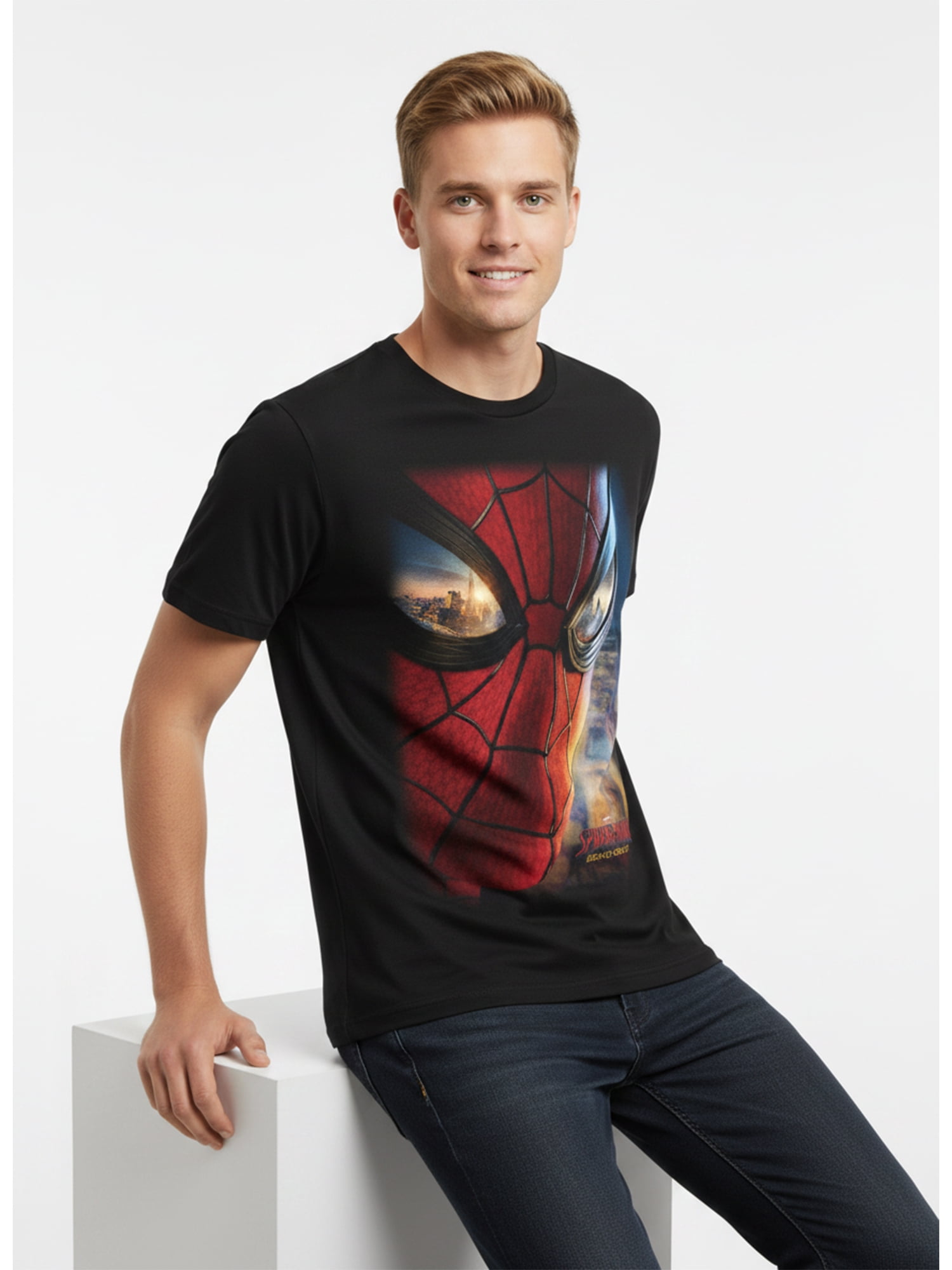 Marvel Spider-Man, Men's & Big Men's Graphic Tee, Big Face Poster, Sizes S-3XL