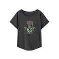 thumbnail image 1 of Camiseta de verano para mujer, suave, ajuste regular, cuello redondo, para caminar en la playa, trabajar L, 1 of 7