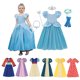 thumbnail image 2 of Disney-Vestidos largos de princesa Cenicienta, Blancanieves, disfraz de Bella, Mulan, Rapunzel, para fiestas de cumpleaños de niñas Fivean unisex, 2 of 2