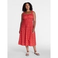 thumbnail image 2 of Time and Tru Women's and Women's Plus Sleeveless Smocked Peasant Midi Dress, Sizes XS-4X, 2 of 5
