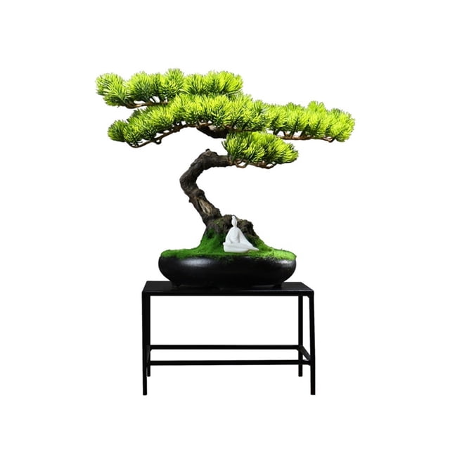 Adornos de árbol bonsái artificiales de resina, decoración ligera y de lujo for sala de estar, entrada, oficina y escritorio.