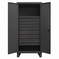 Durham HDCD243678-8M95 12 Gauge Recessed Door Style Lockable Cabinet with 1 Fixed Shelf & 8 Drawers, Gray - 36 in.