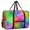 Geometric Wave Blue Pattern, variant on Geometric Diamond Black Pattern Foldable Travel Duffel Bag, Weekend Overnight Bag with Front Pocket & Trolley Strap, Foldable Design Gifts for Air Travel Weekend Gym,17.7 X 6.3 X 12.6 Inches