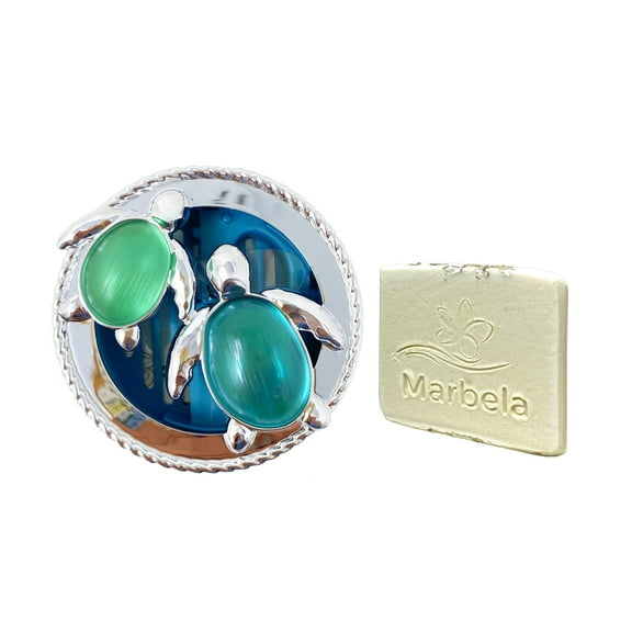 Bath & Body Works Tiny Sea Glass Turtles Car Fragrance Holder with a Natural Oats Mini Soap