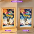 thumbnail image 2 of Happy New Year with Pug Fireworks Holiday Xmas Winter 2025 Acrylic Plaque with Wood Photo Frame Box Dog Lover Gifts Light Box - 00025, 2 of 5