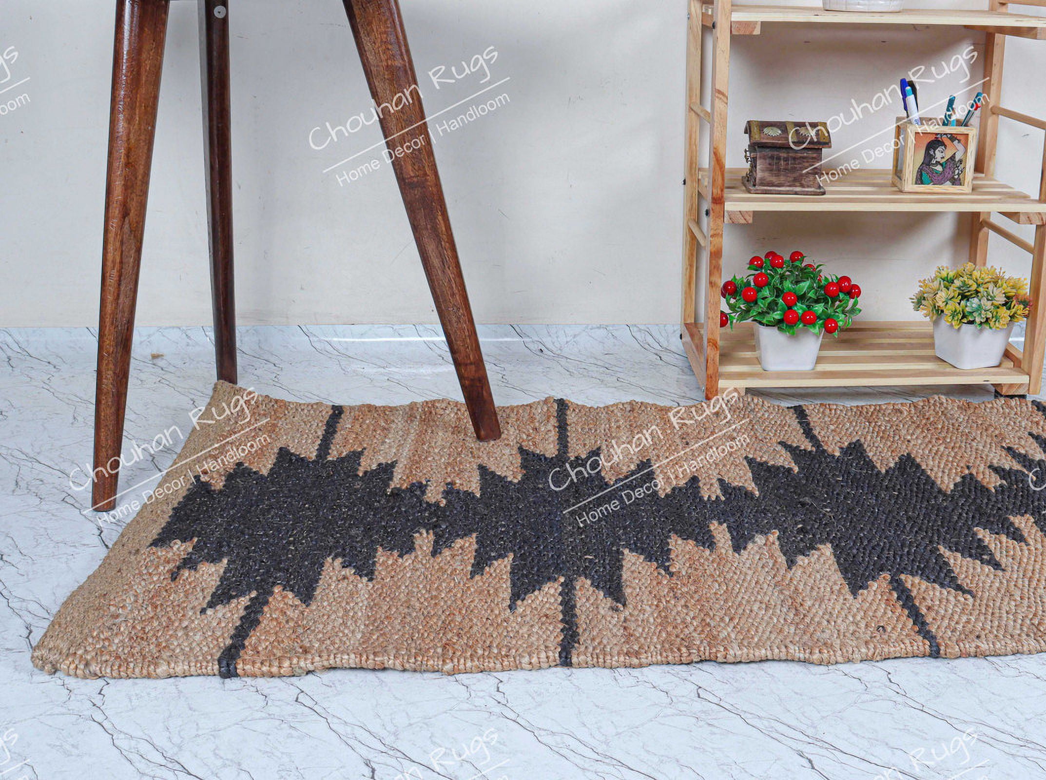 Chouhan Rugs Natural Jute Hemp Runner Rug Bohemian Rug Decor Rug Handwoven Rug Custom Rug Decorative Rug