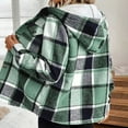 thumbnail image 4 of Ruimatai Women's Plaid Fleece Jacket with Hood, Soft Long Sleeve Button Down Coat, Warm Flannel Lined Zip Up Outerwear for Fall Winter, 4 of 9